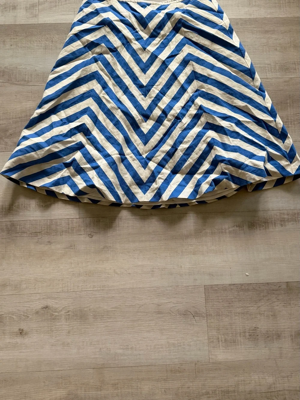 Talbots Blue and White Chevron Skater Skirt